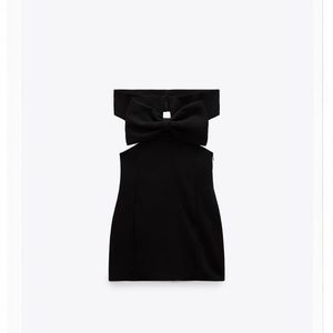 Zara black bow tied dress